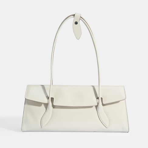  Bej Kadın Yaprak Detaylı Deri Omuz Çantası