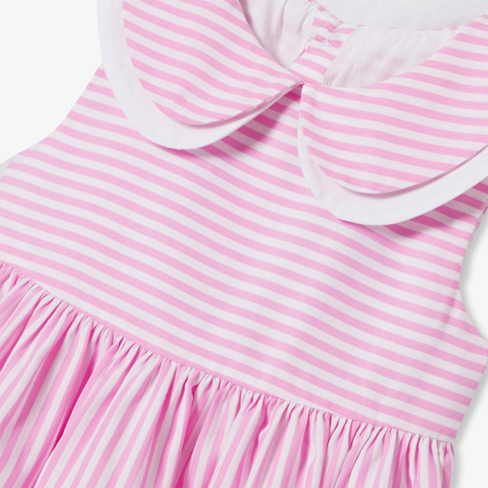 Jacadi Paris Kız Bebek Peter Pan Yaka Çizgili Elbise