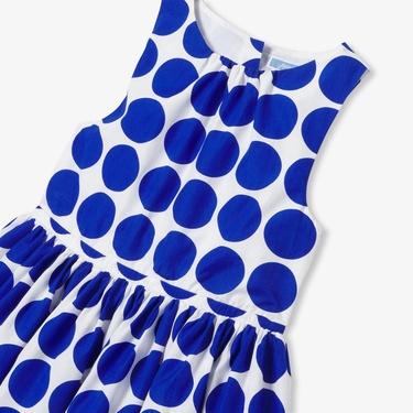  Jacadi Paris Kız Çocuk Puantiyeli Kolsuz Elbise