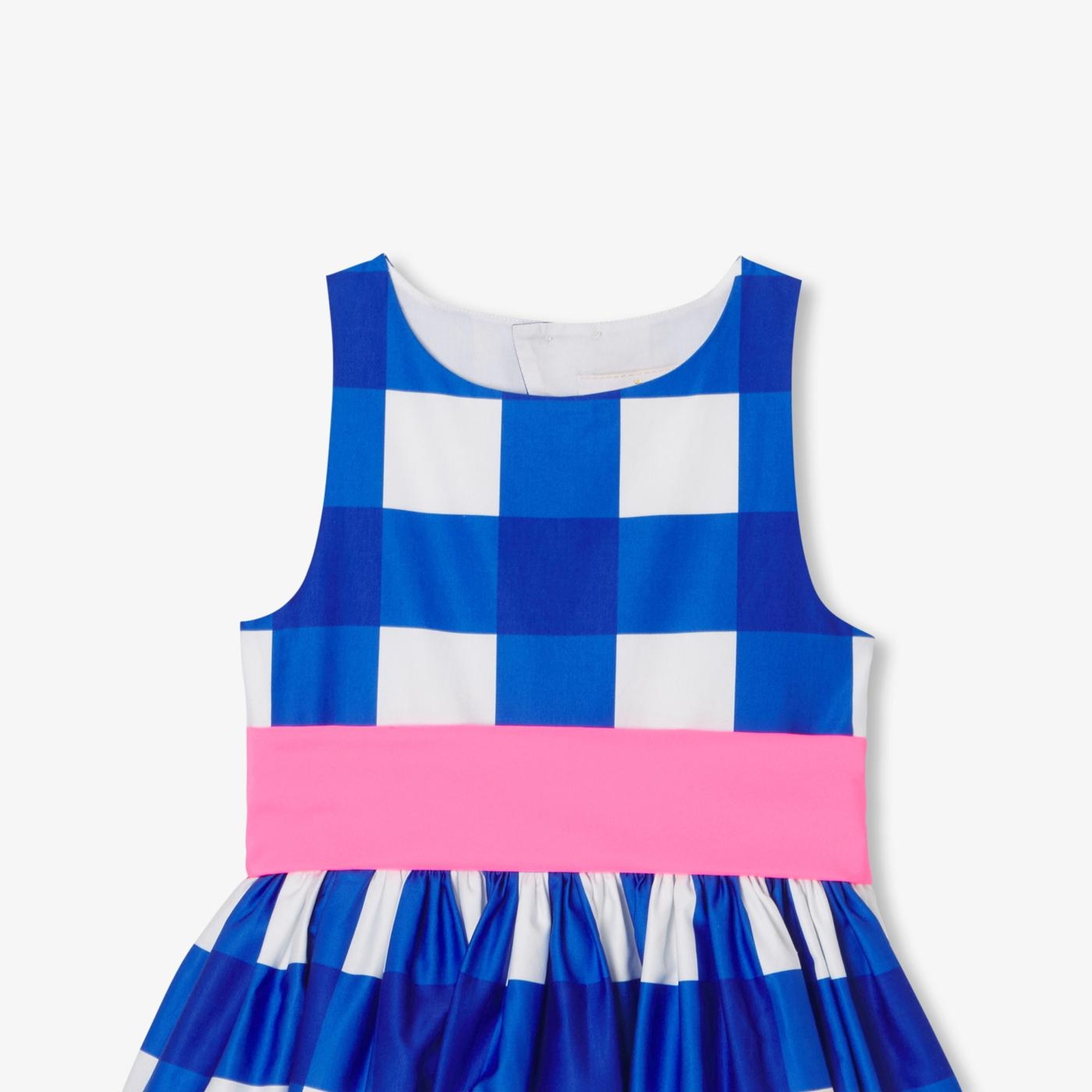 Jacadi Paris Kız Çocuk Ekoseli Tafta Kemerli Saten Elbise