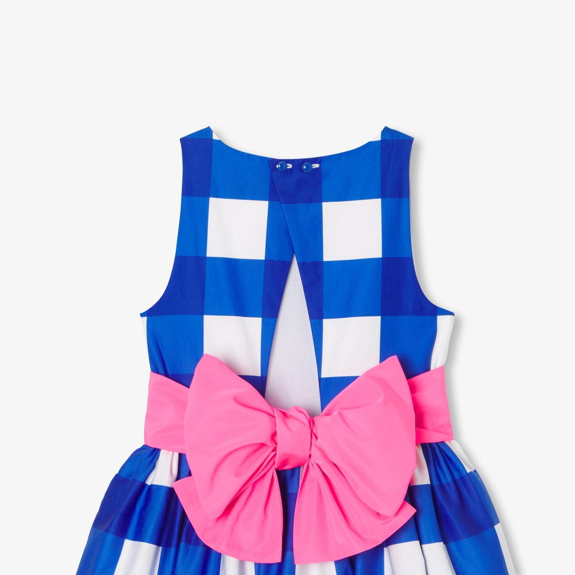 Jacadi Paris Kız Çocuk Ekoseli Tafta Kemerli Saten Elbise