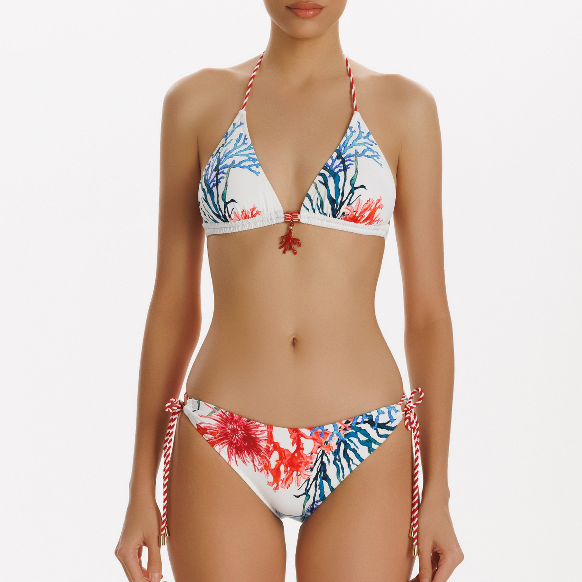 ZEKİ ZELINA DESENLİ ÜÇGEN BİKİNİ TAKIM