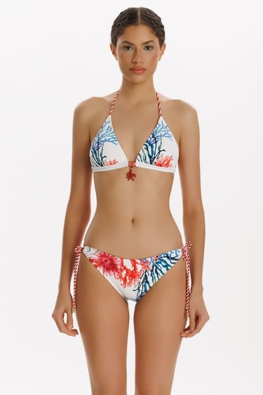  ZEKİ ZELINA DESENLİ ÜÇGEN BİKİNİ TAKIM