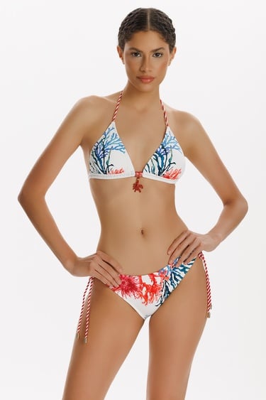  ZEKİ ZELINA DESENLİ ÜÇGEN BİKİNİ TAKIM