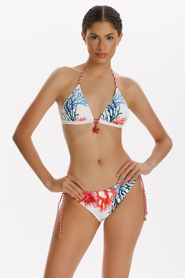  ZEKİ ZELINA DESENLİ ÜÇGEN BİKİNİ TAKIM