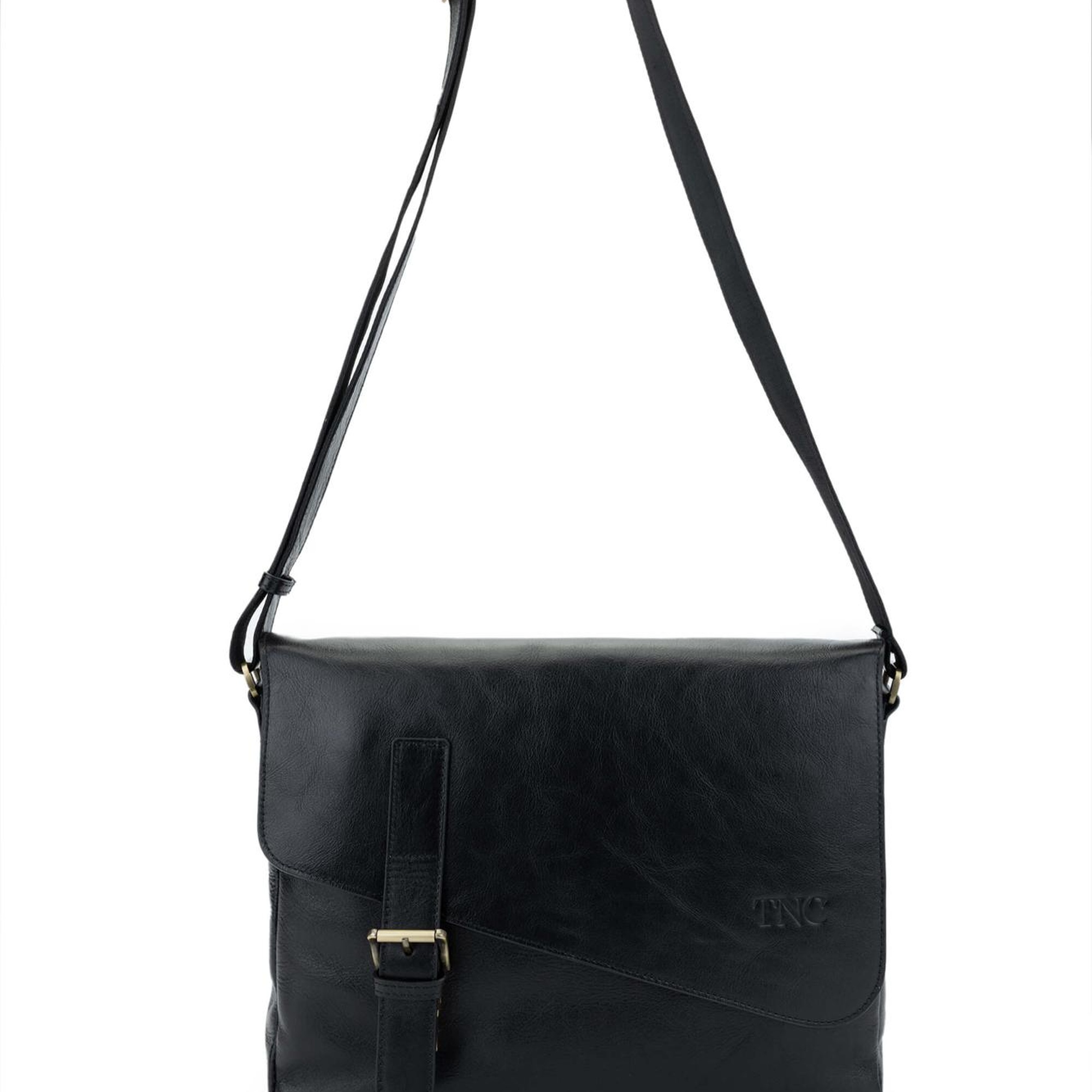 Tamer Tanca Erkek Hakiki Deri Siyah Deri Postacı Çanta