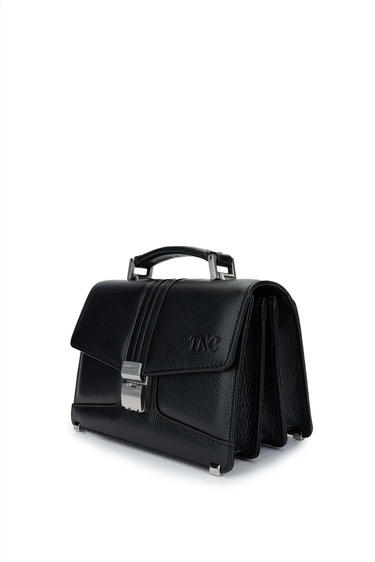  Tamer Tanca Erkek Hakiki Deri Siyah Floter El Çantası