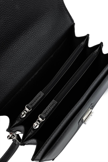  Tamer Tanca Erkek Hakiki Deri Siyah Floter El Çantası