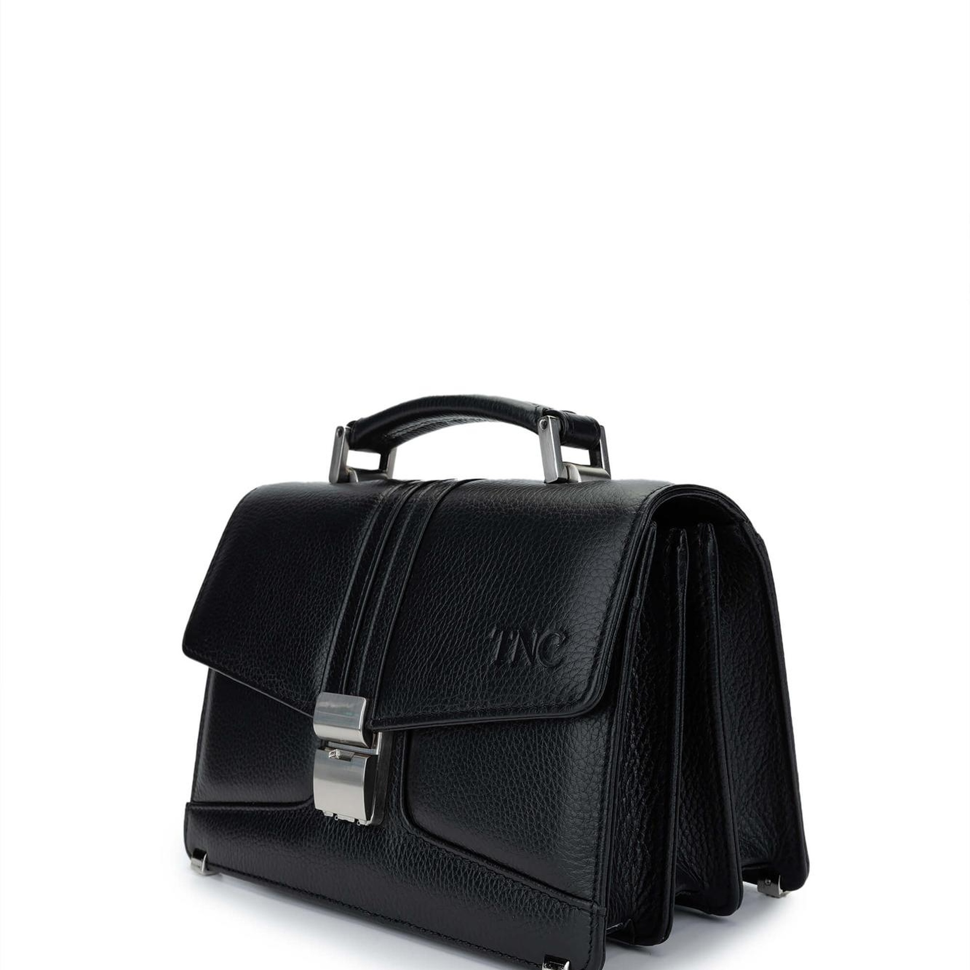 Tamer Tanca Erkek Hakiki Deri Siyah Floter El Çantası