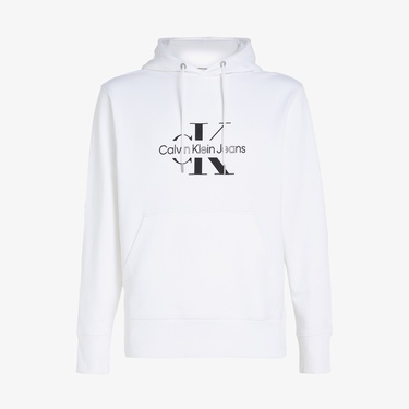  Calvin Klein Jeans Diffused Erkek Beyaz Sweatshirt