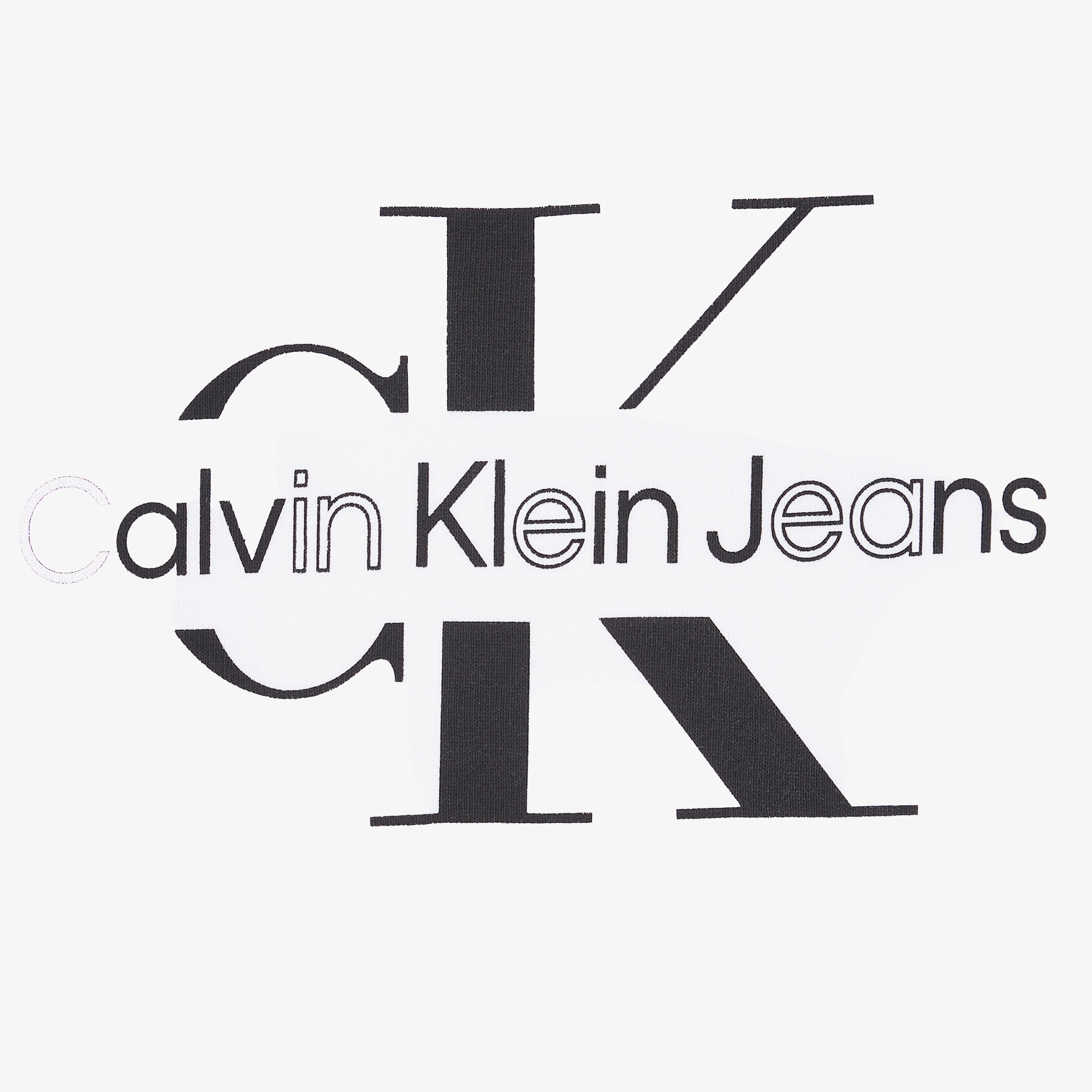 Calvin Klein Jeans Diffused Erkek Beyaz Sweatshirt