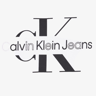  Calvin Klein Jeans Diffused Erkek Beyaz Sweatshirt