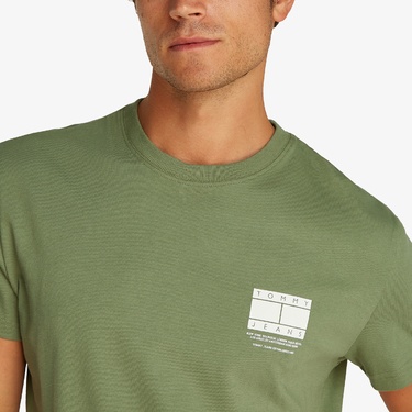  Tommy Jeans Reg Dna Graphic Ext Erkek Yeşil T-Shirt