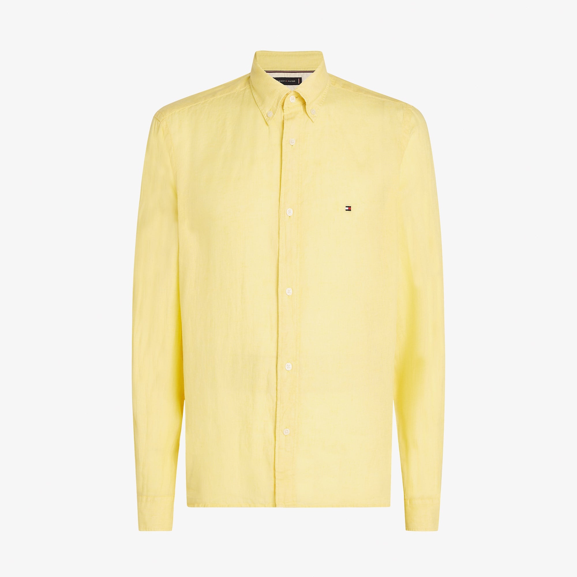Tommy Hilfiger Pigment Dyed Li Solid Erkek Sarı Gömlek