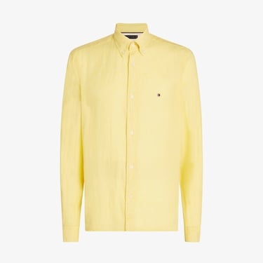  Tommy Hilfiger Pigment Dyed Li Solid Erkek Sarı Gömlek