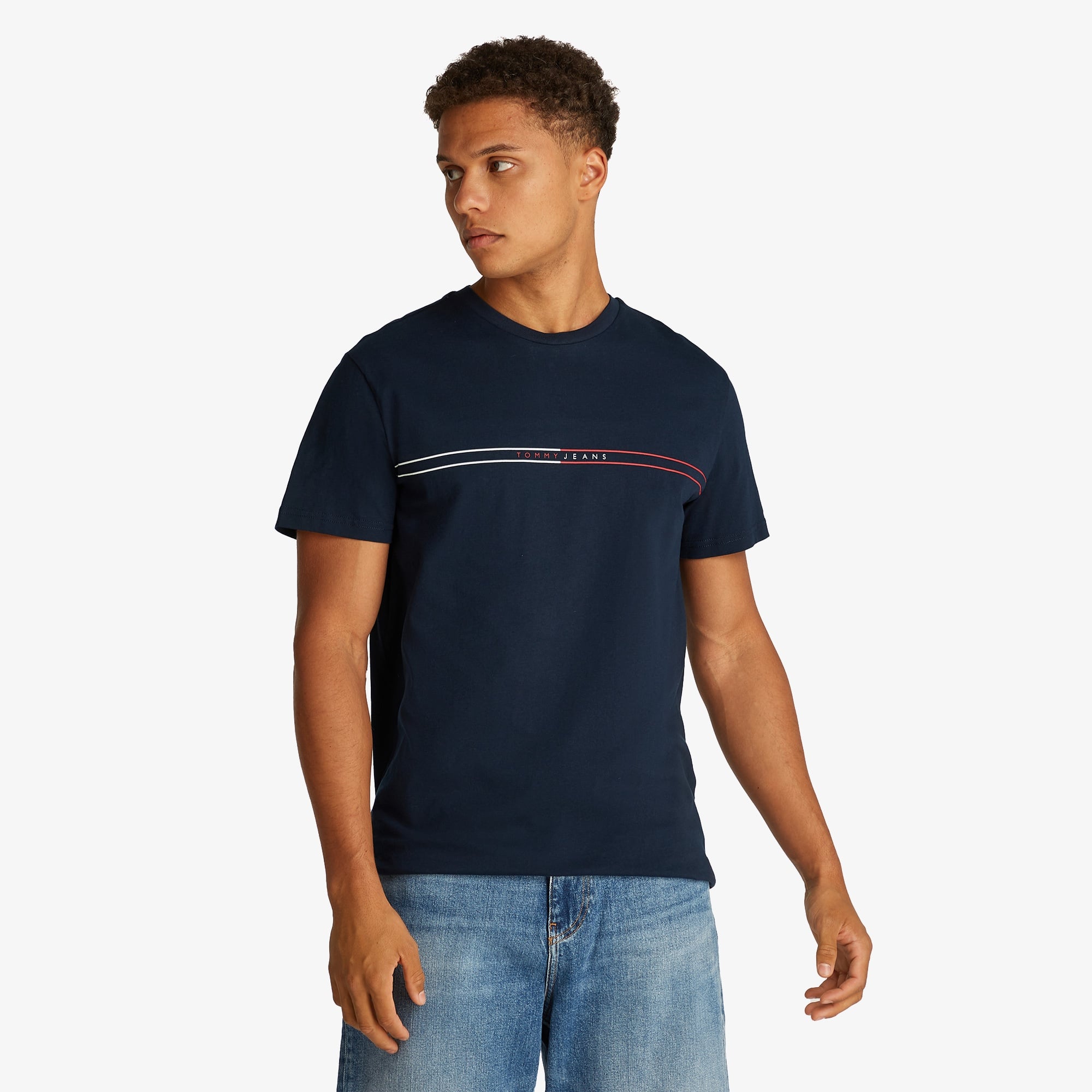 Tommy Jeans Slim Entry Graphic Ext Erkek Lacivert T-Shirt
