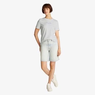  Tommy Hilfiger Reg Script Kadın Beyaz T-Shirt