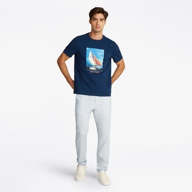 Tommy Hilfiger Color Photo Print Erkek Lacivert T-Shirt