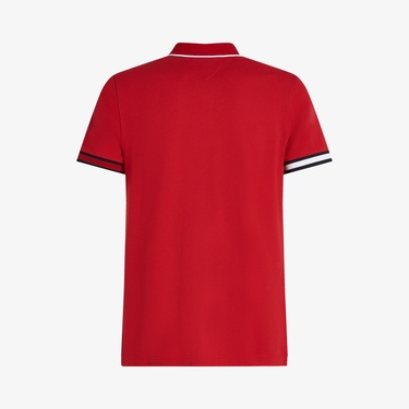  Tommy Hilfiger Flag Cuff Slim Fit Erkek Kırmızı Polo