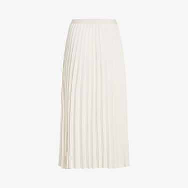  Tommy Hilfiger Fluid Pleated Pull On Midi Kadın Krem Rengi Etek