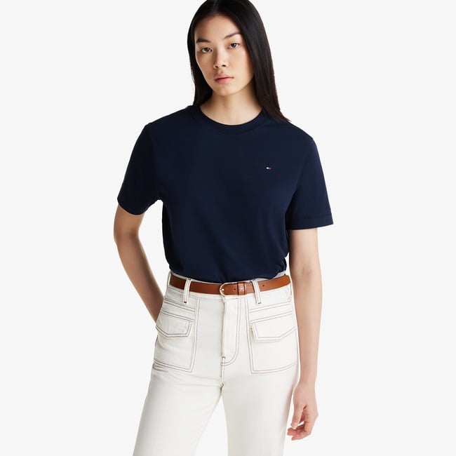  Tommy Hilfiger Modern Relaxed C-Nk Kadın Lacivert T-Shirt