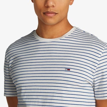  Tommy Jeans Slim Stripe Erkek Mavi T-Shirt
