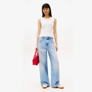  Tommy Jeans Essential Rib Tank Ext Kadın Beyaz T-Shirt