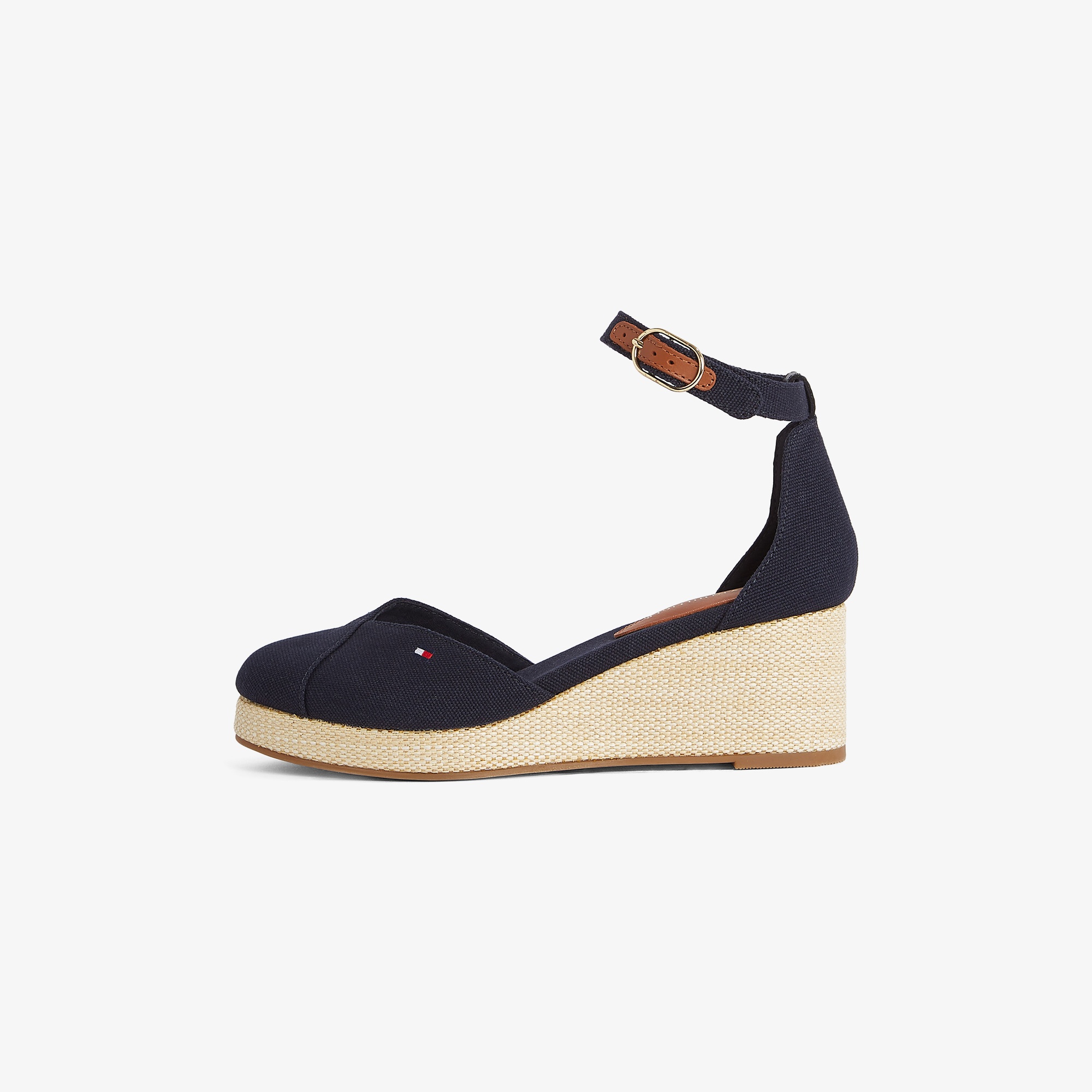 Tommy Hilfiger Flag Closed Toe Mid Wedge Kadın Lacivert Sandalet