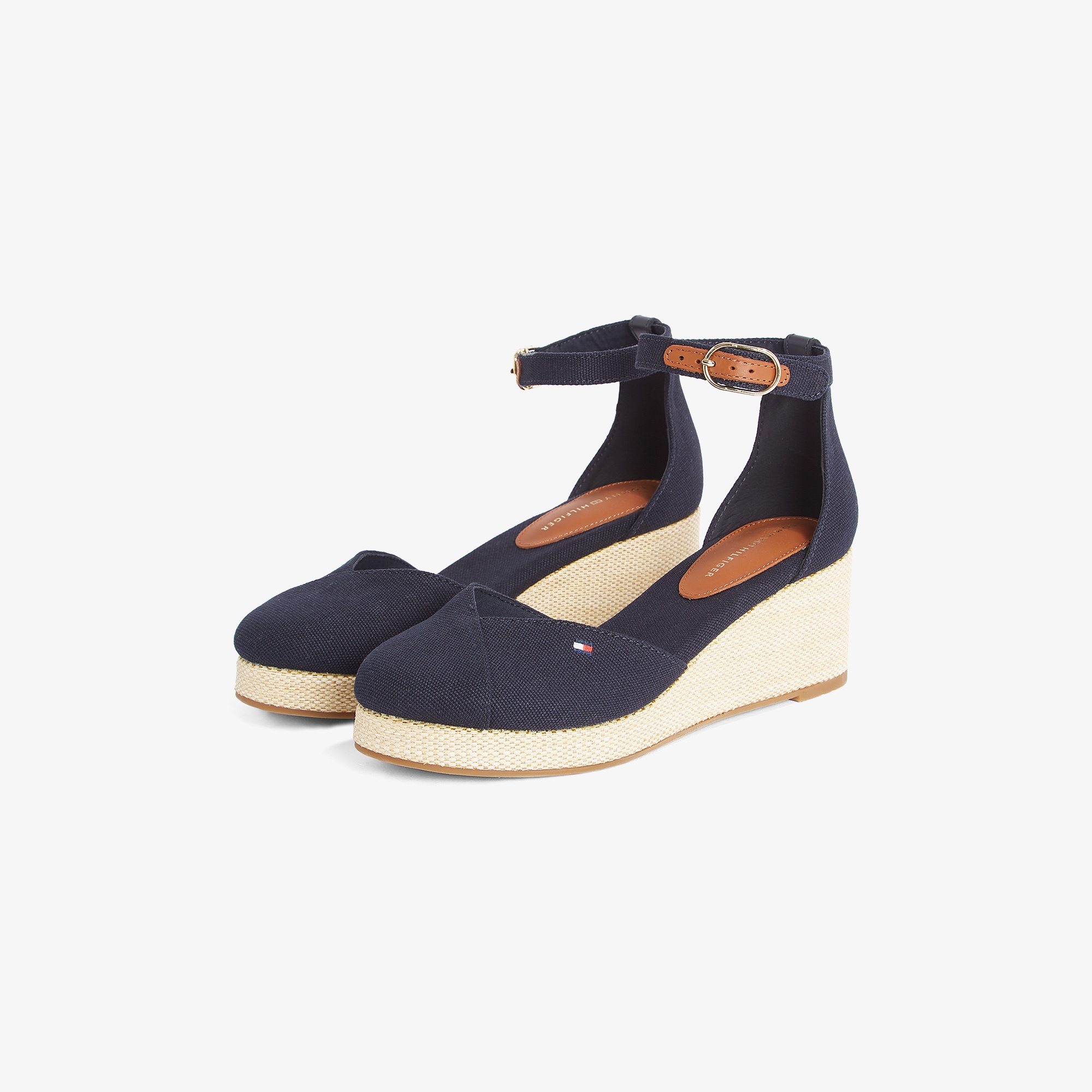 Tommy Hilfiger Flag Closed Toe Mid Wedge Kadın Lacivert Sandalet
