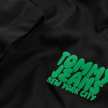  Tommy Jeans Slim Bubble Print Ext Erkek Siyah T-Shirt