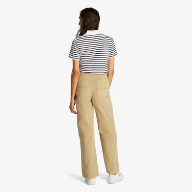  Tommy Jeans Crp Badge Kadın Beyaz Polo