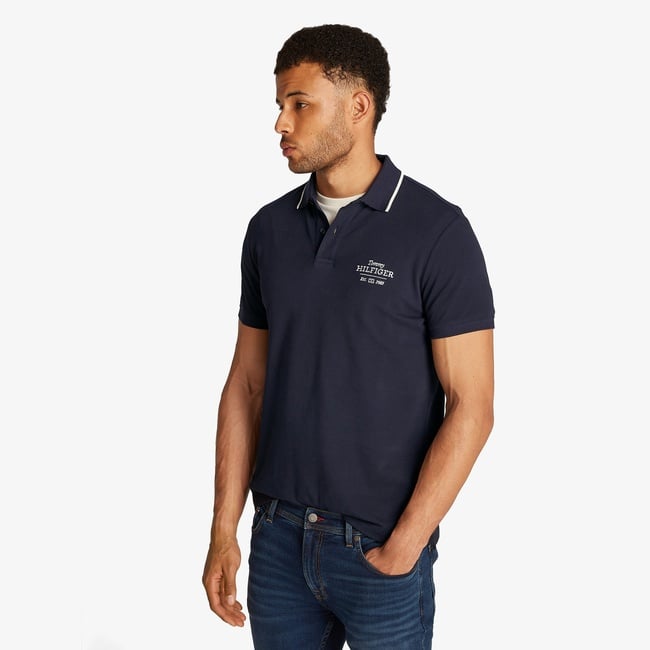  Tommy Hilfiger Left Chest Graphic Reg Erkek Mavi Polo