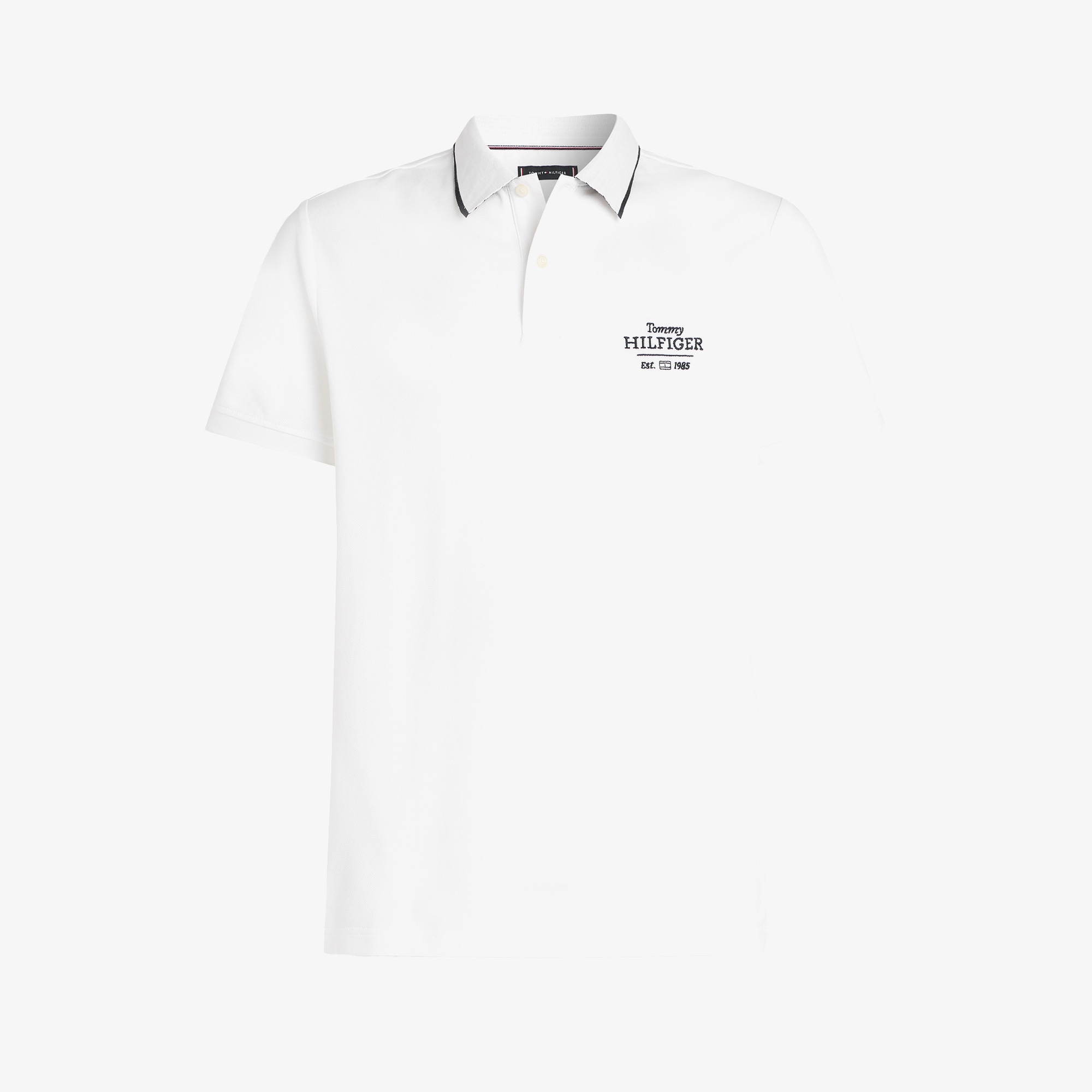Tommy Hilfiger Left Chest Graphic Reg Erkek Beyaz Polo
