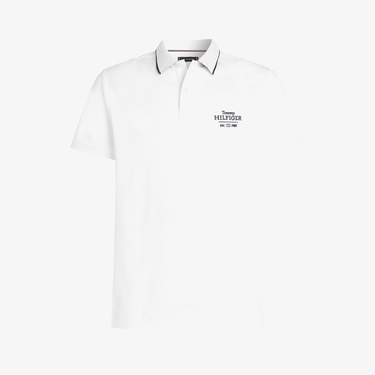  Tommy Hilfiger Left Chest Graphic Reg Erkek Beyaz Polo