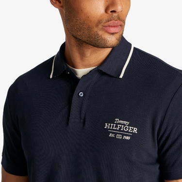  Tommy Hilfiger Left Chest Graphic Reg Erkek Mavi Polo