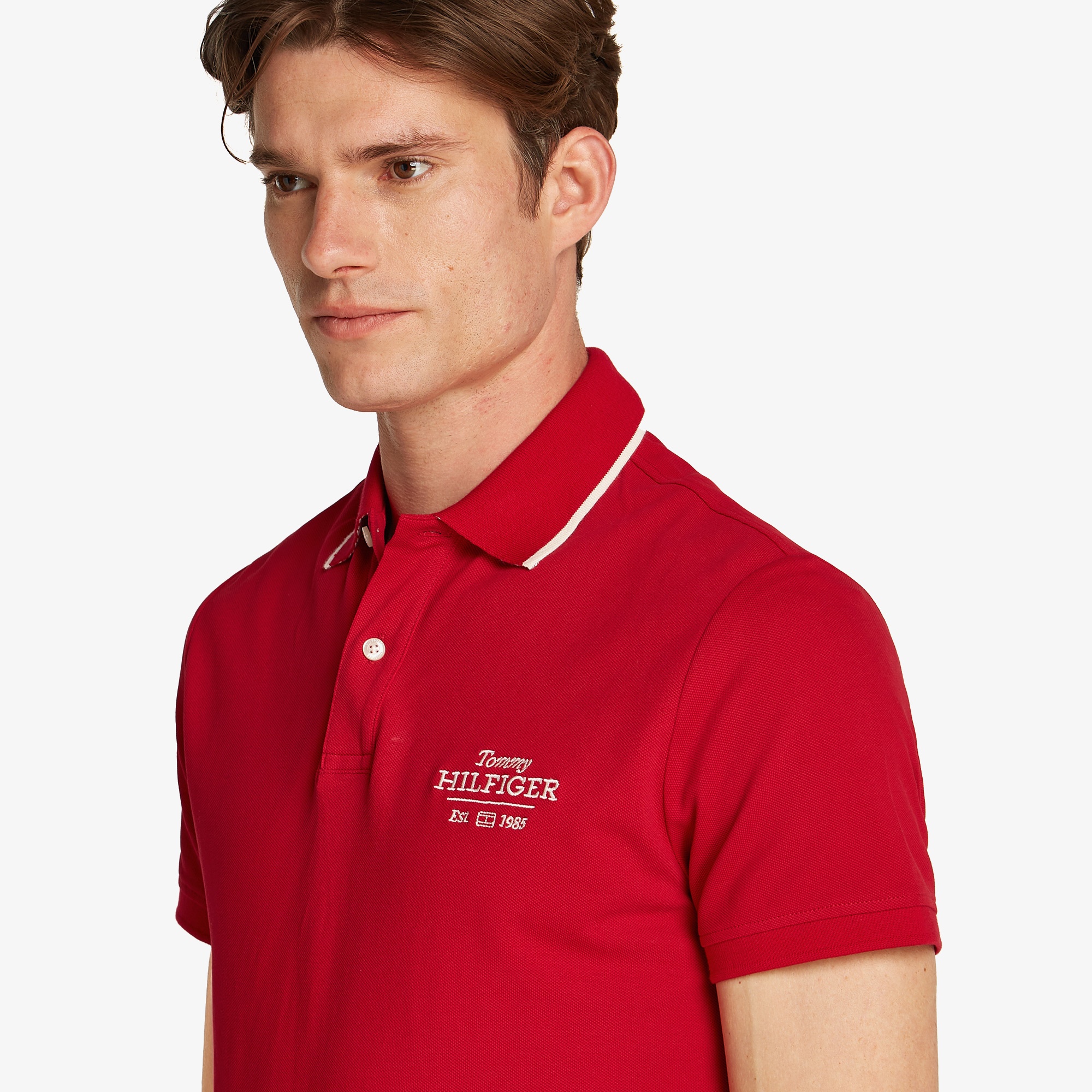 Tommy Hilfiger Left Chest Graphic Reg Erkek Kırmızı Polo