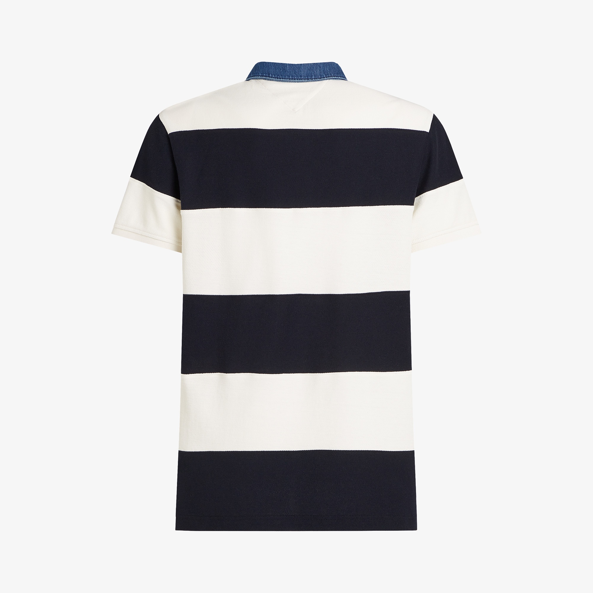 Tommy Hilfiger Rugby Stripe Relaxed Erkek Beyaz Polo