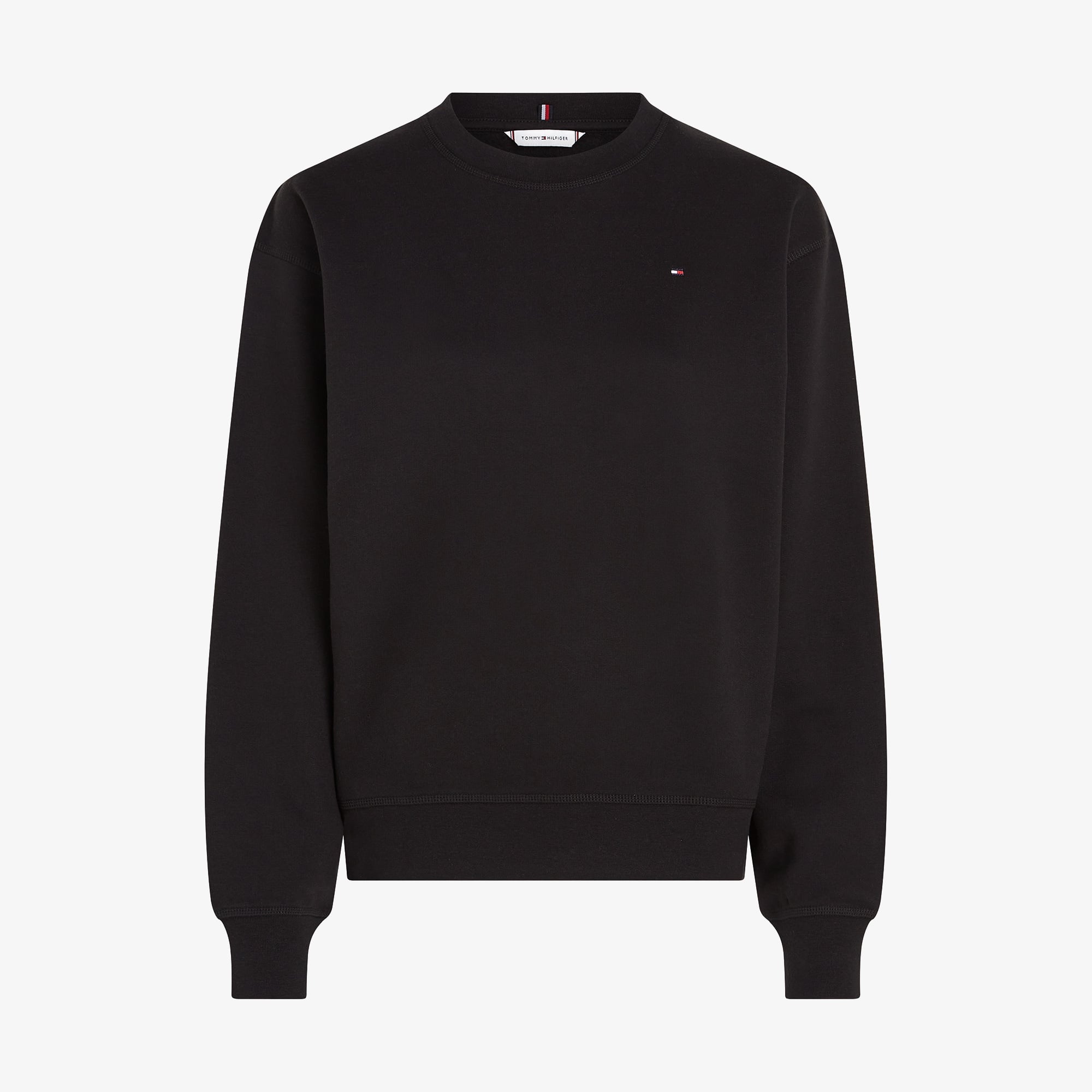 Tommy Hilfiger Reg Flag On Chest Kadın Siyah Sweatshirt