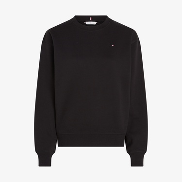  Tommy Hilfiger Reg Flag On Chest Kadın Siyah Sweatshirt