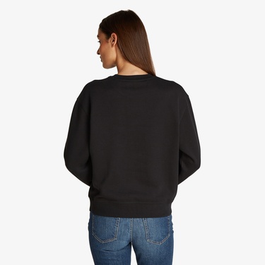  Tommy Hilfiger Reg Flag On Chest Kadın Siyah Sweatshirt