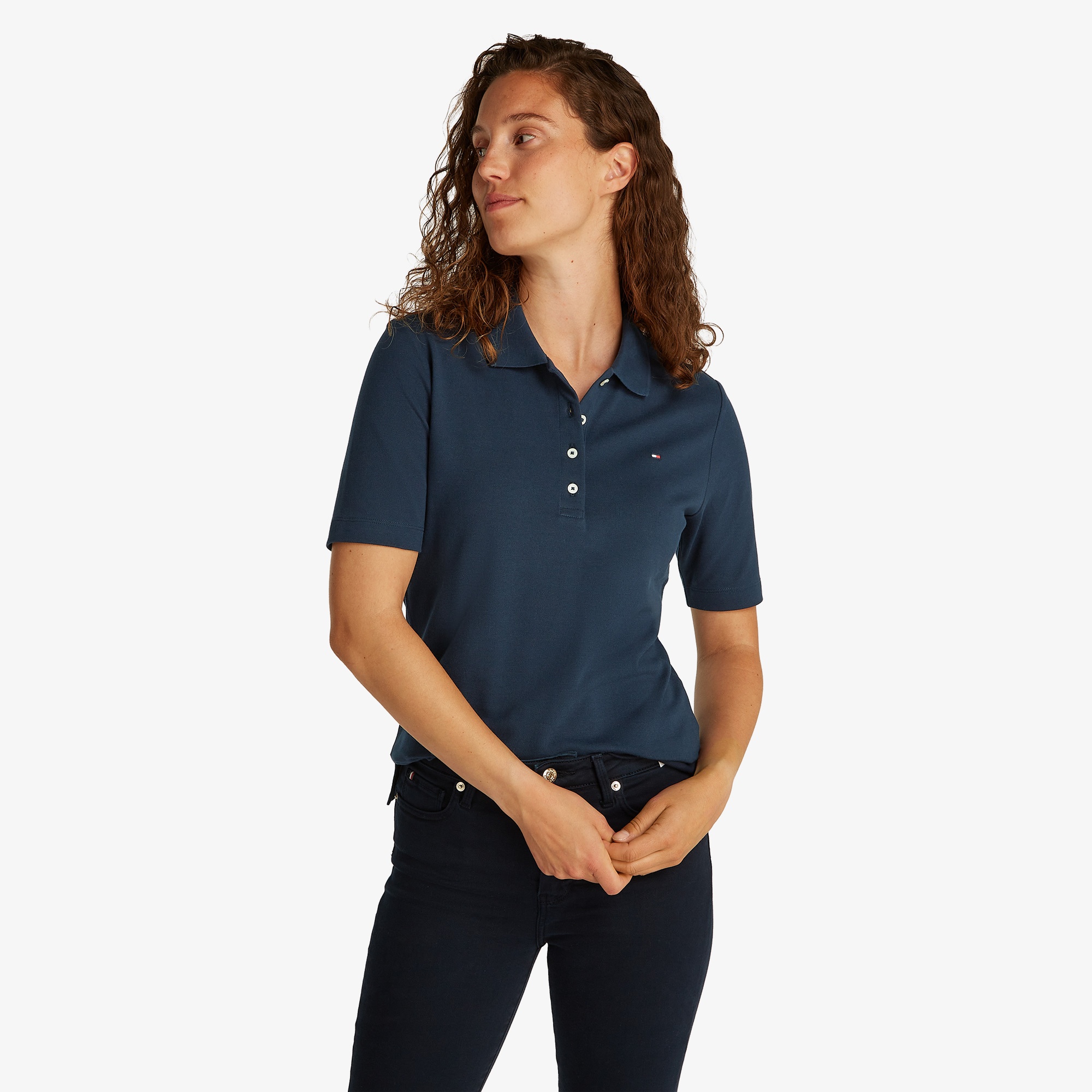 Tommy Hilfiger 1985 Reg Pique Kadın Lacivert Polo