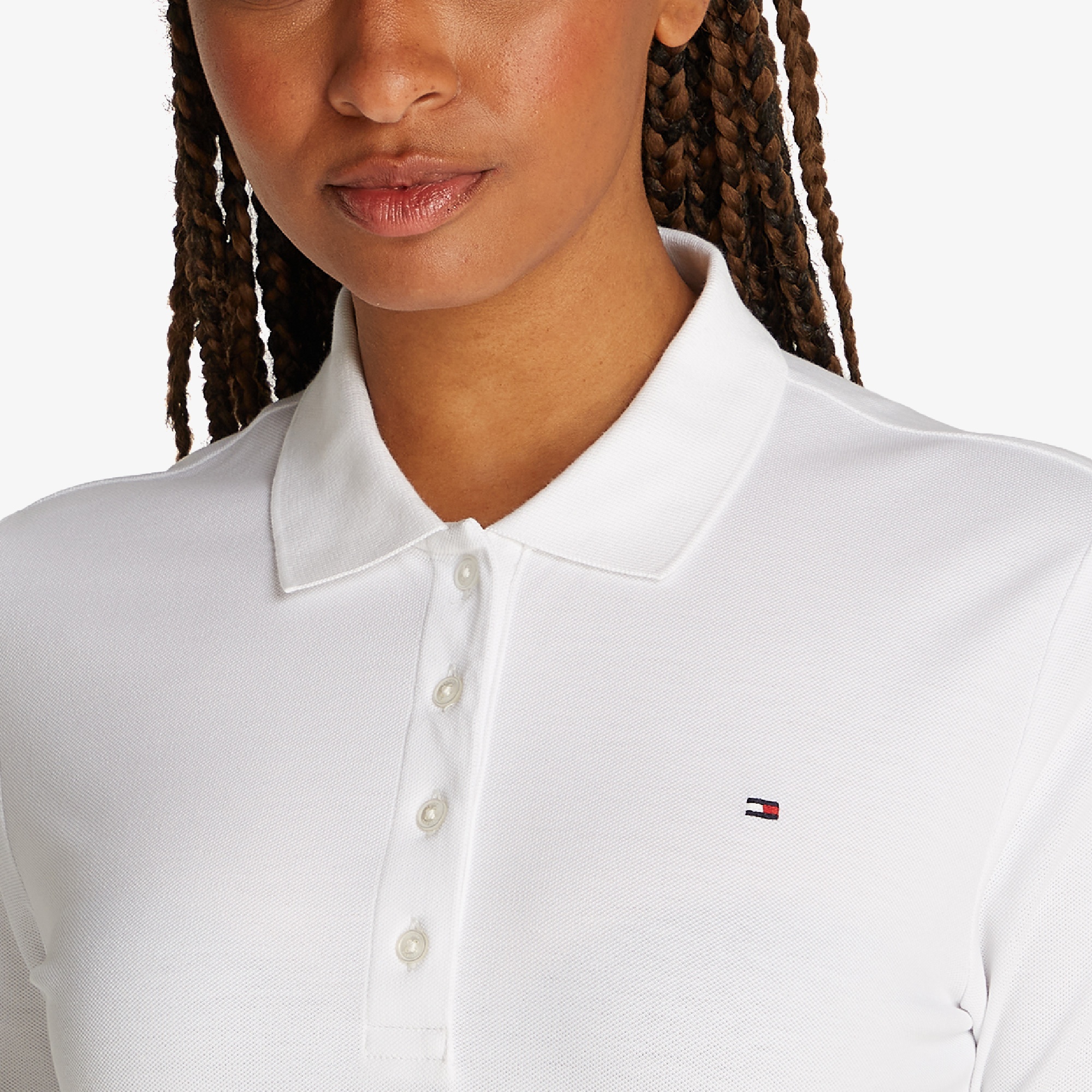 Tommy Hilfiger 1985 Reg Pique Kadın Beyaz Polo
