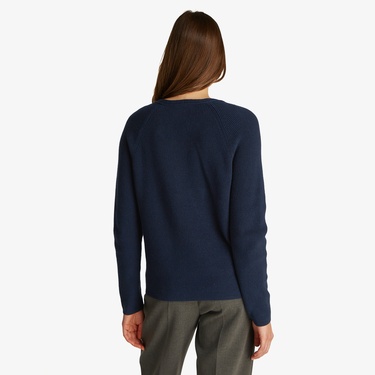  Tommy Hilfiger Co Cardi Stitch V-Nk Kadın Lacivert Kazak