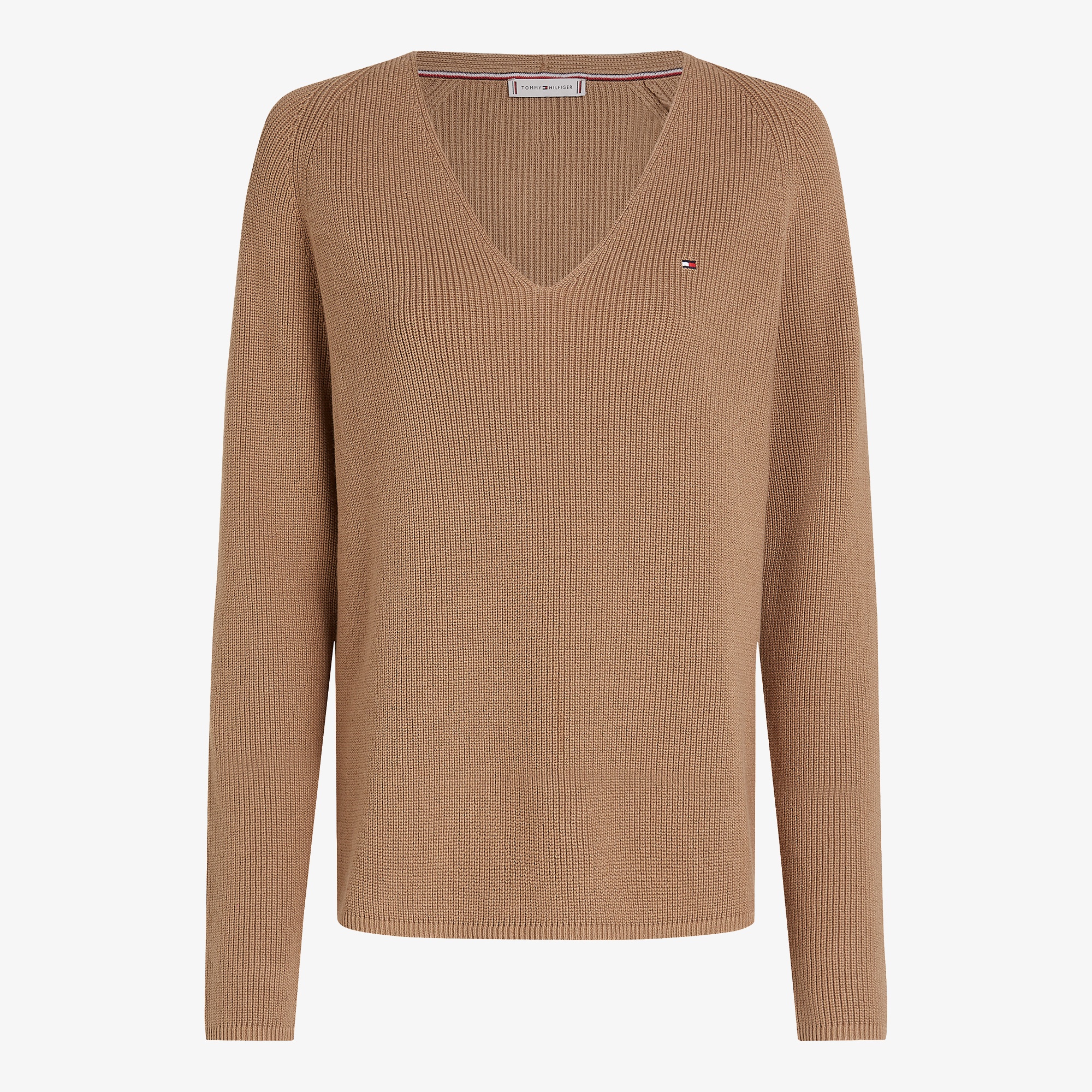 Tommy Hilfiger Co Cardi Stitch V-Nk Kadın Haki Kazak