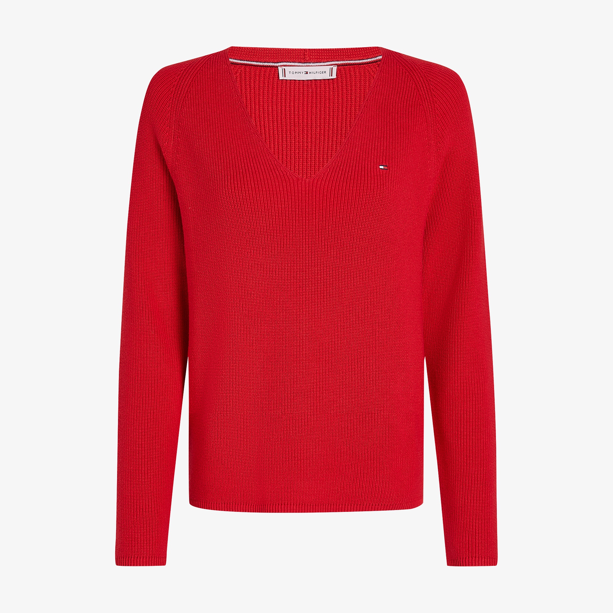 Tommy Hilfiger Co Cardi Stitch V-Nk Kadın Kırmızı Kazak