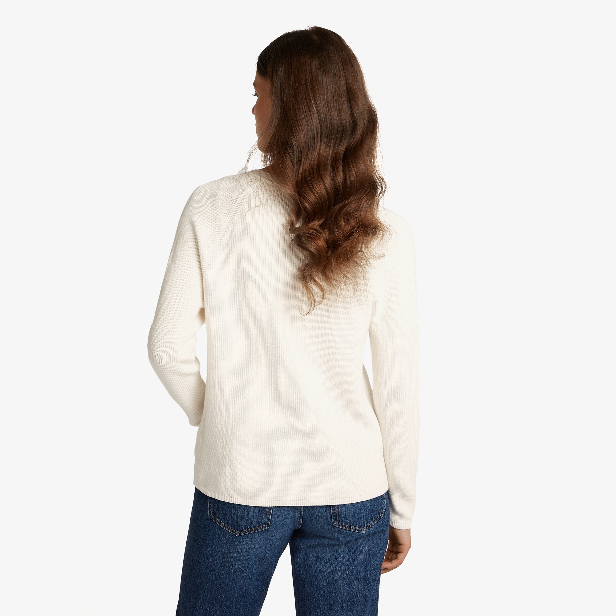 Tommy Hilfiger Co Cardi Stitch V-Nk Kadın Beyaz Kazak