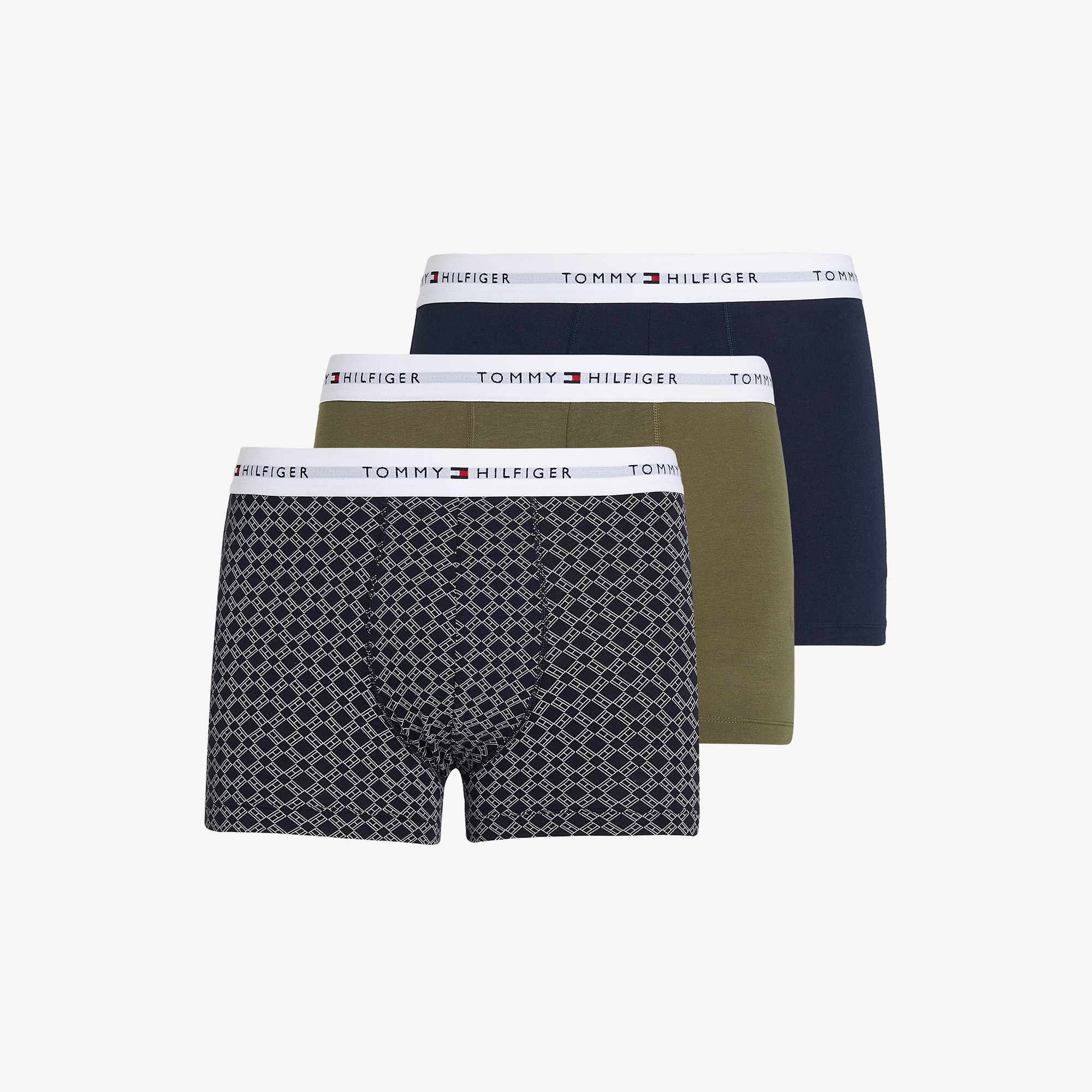 Tommy Hilfiger 3'lü Trunk Print Erkek Gri Boxer