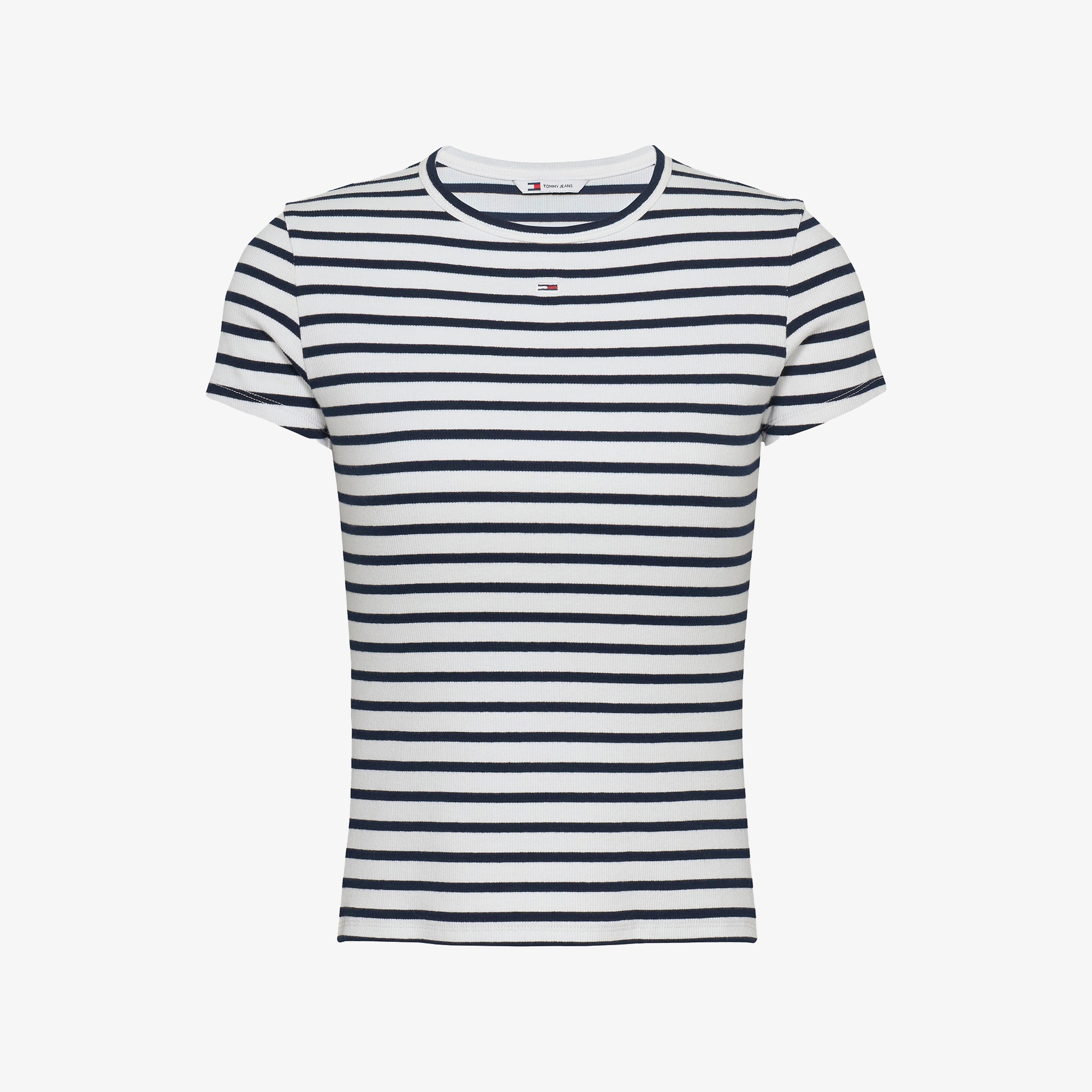 Tommy Jeans Slim Essential Rib Ext Kadın Beyaz T-Shirt