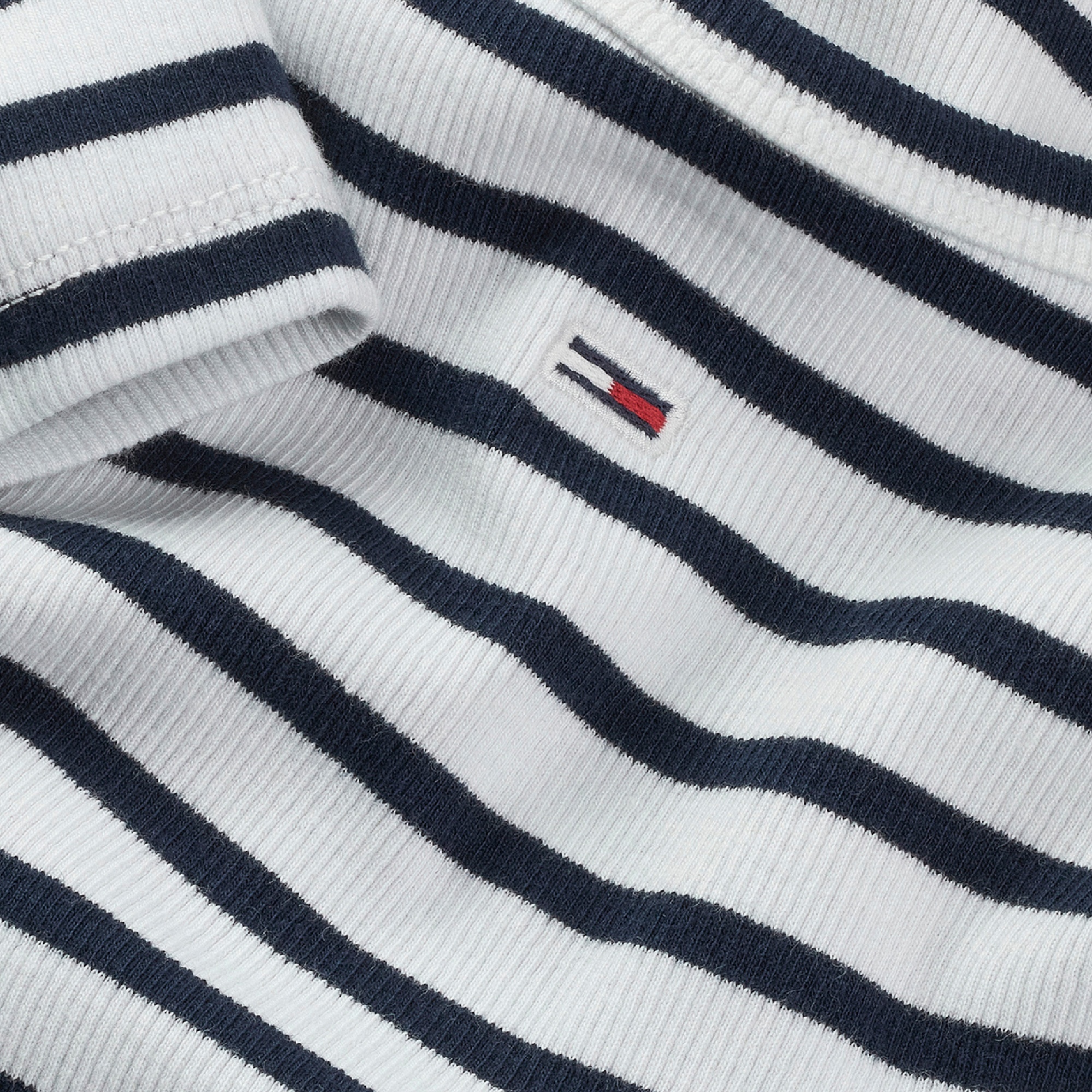 Tommy Jeans Slim Essential Rib Ext Kadın Beyaz T-Shirt