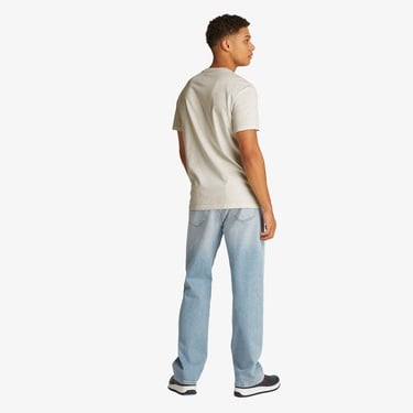  Tommy Jeans Reg Varsity Novelty Ext Erkek Bej T-Shirt